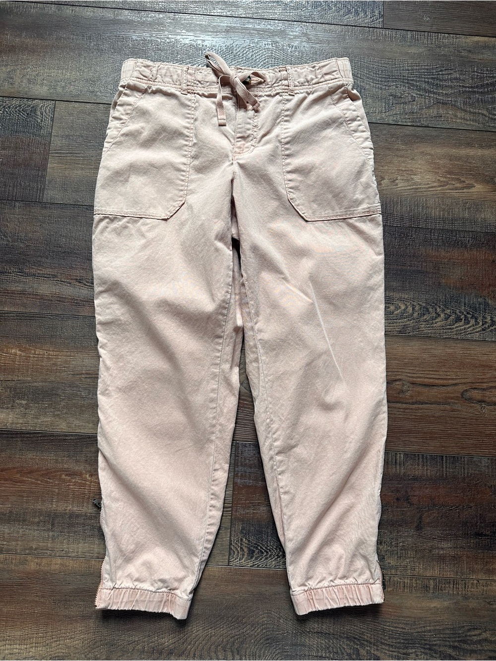 Women’s Casual Drawstring Pants in Light Pink/Cream